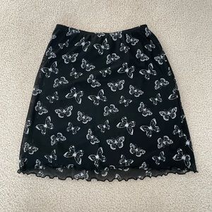Hollister Black Butterfly Mini Skirt